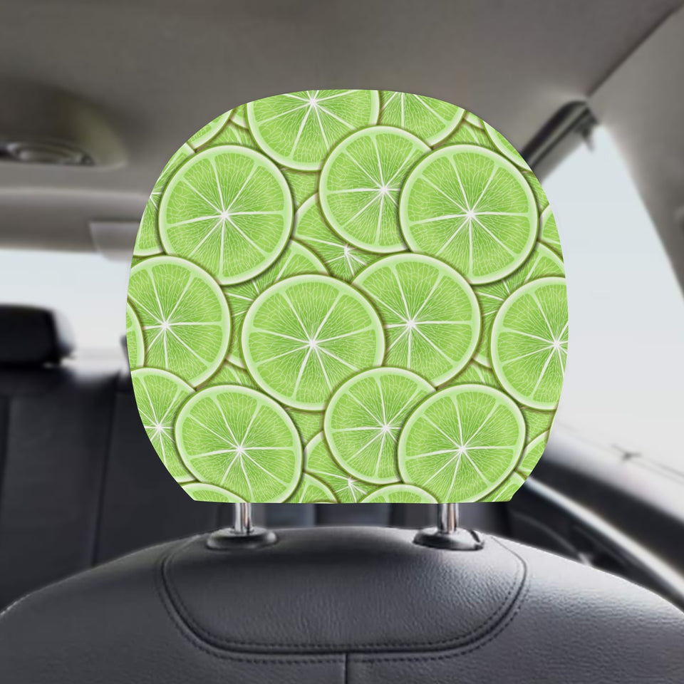 Sliced Lime Pattern Car Headrest Cover