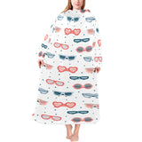 Sun Glasses Pattern Print Design 02 Blanket Robe with Sleeves