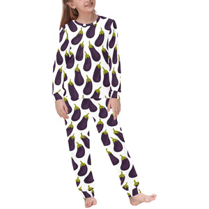 Eggplant Pattern Print Design 01 Kids' Boys' Girls' All Over Print Pajama Set