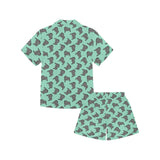 Piano Pattern Print Design 04 Kids' Boys' Girls' V-Neck Short Pajama Set