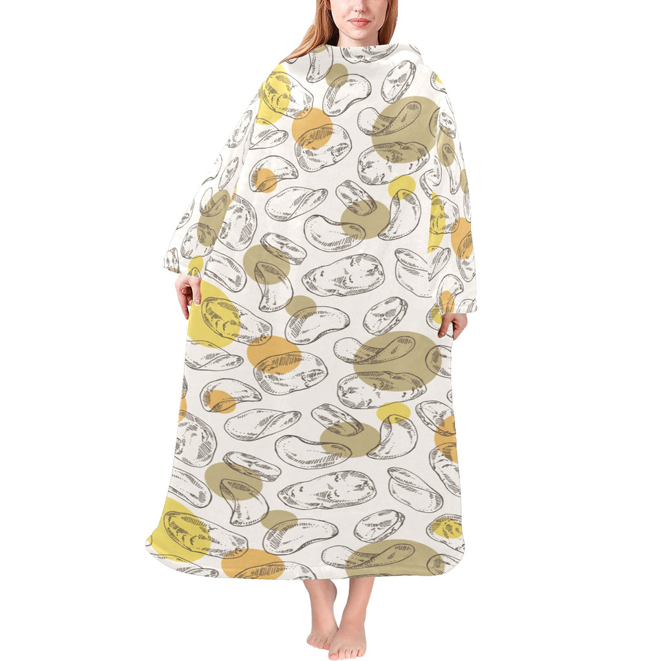 Potato Chips Pattern Print Design 02 Blanket Robe with Sleeves