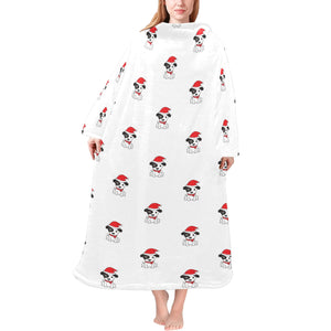 Jack Russel Pattern Print Design 01 Blanket Robe with Sleeves