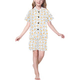 Fried Eggs Pattern Print Design 05 Kids' Boys' Girls' V-Neck Short Pajama Set