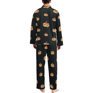 Sandwich Pattern Print Design 03 Men's Long Pajama Set