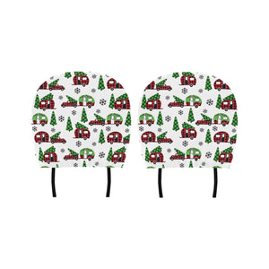 Camper Van Pattern Print Design 05 Car Headrest Cover