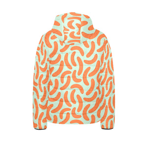 Sausage Pattern Print Design 04 Kids' Boys' Girls' Padded Hooded Jacket