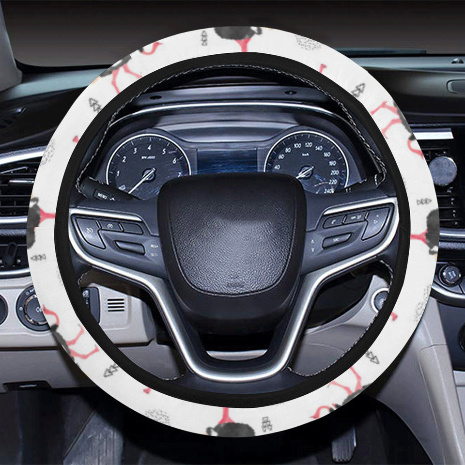 Ostrich Pattern Print Design 02 Car Steering Wheel Cover
