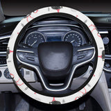 Ostrich Pattern Print Design 02 Car Steering Wheel Cover
