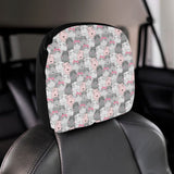 Hippopotamus Pattern Print Design 03 Car Headrest Cover