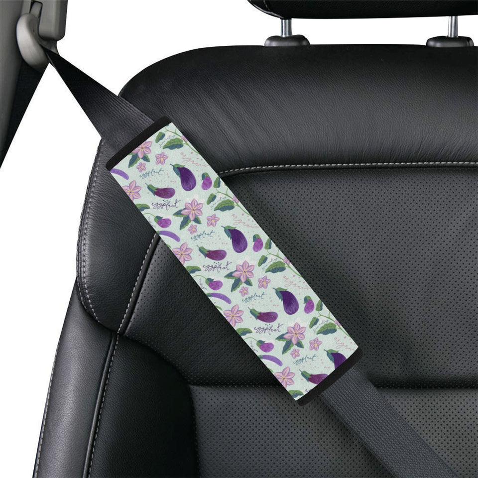 Eggplant Pattern Print Design 03 Car Seat Belt Cover