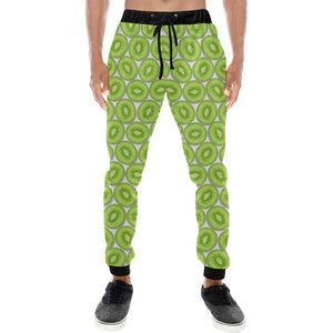 Sliced Kiwi Pattern Background Unisex Casual Sweatpants