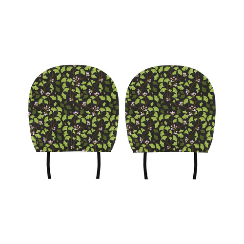 Ginkgo Leaves Flower Pattern Car Headrest Cover