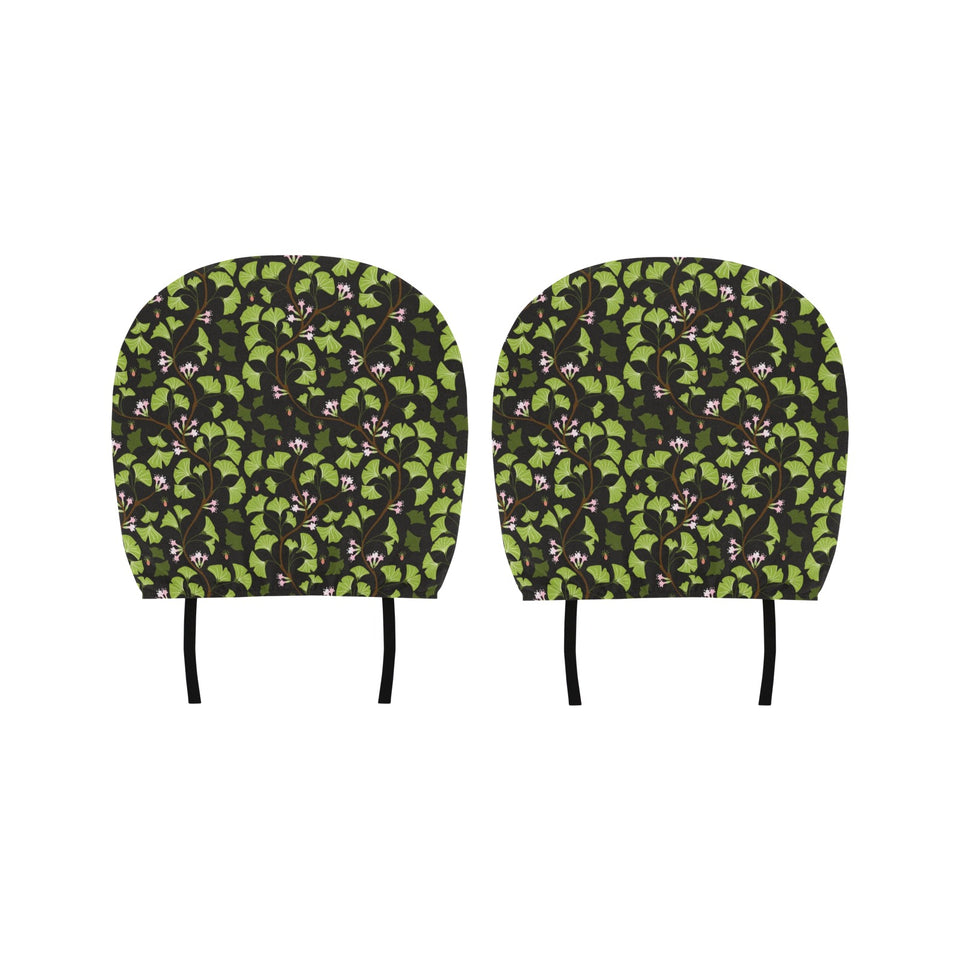 Ginkgo Leaves Flower Pattern Car Headrest Cover