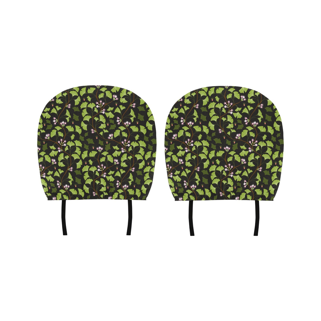 Ginkgo Leaves Flower Pattern Car Headrest Cover