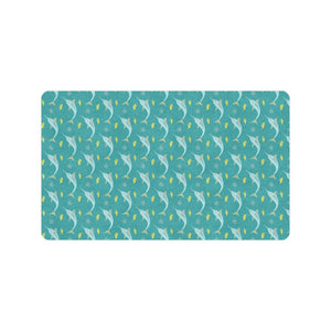 Swordfish Pattern Print Design 04 Doormat