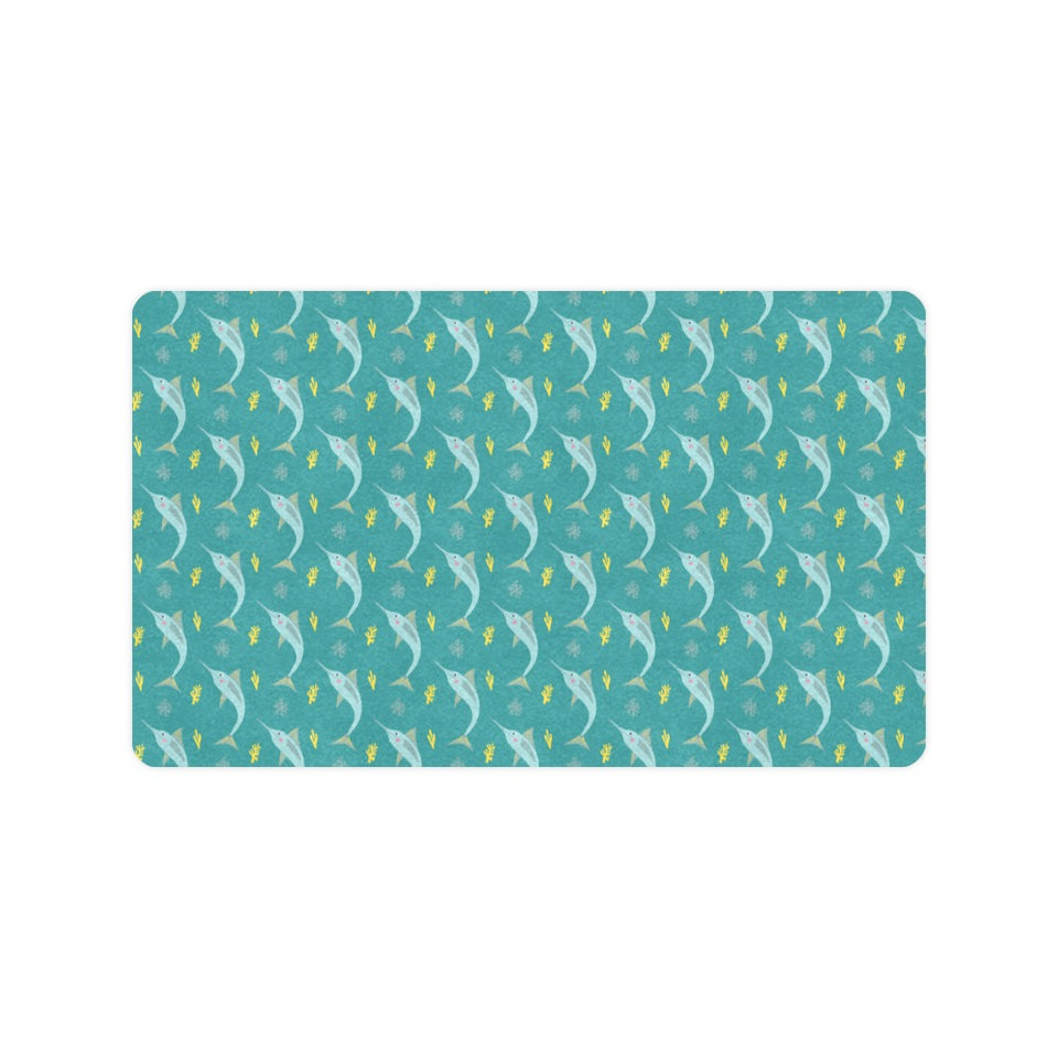 Swordfish Pattern Print Design 04 Doormat