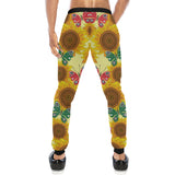 Sunflower Butterfly Pattern Unisex Casual Sweatpants