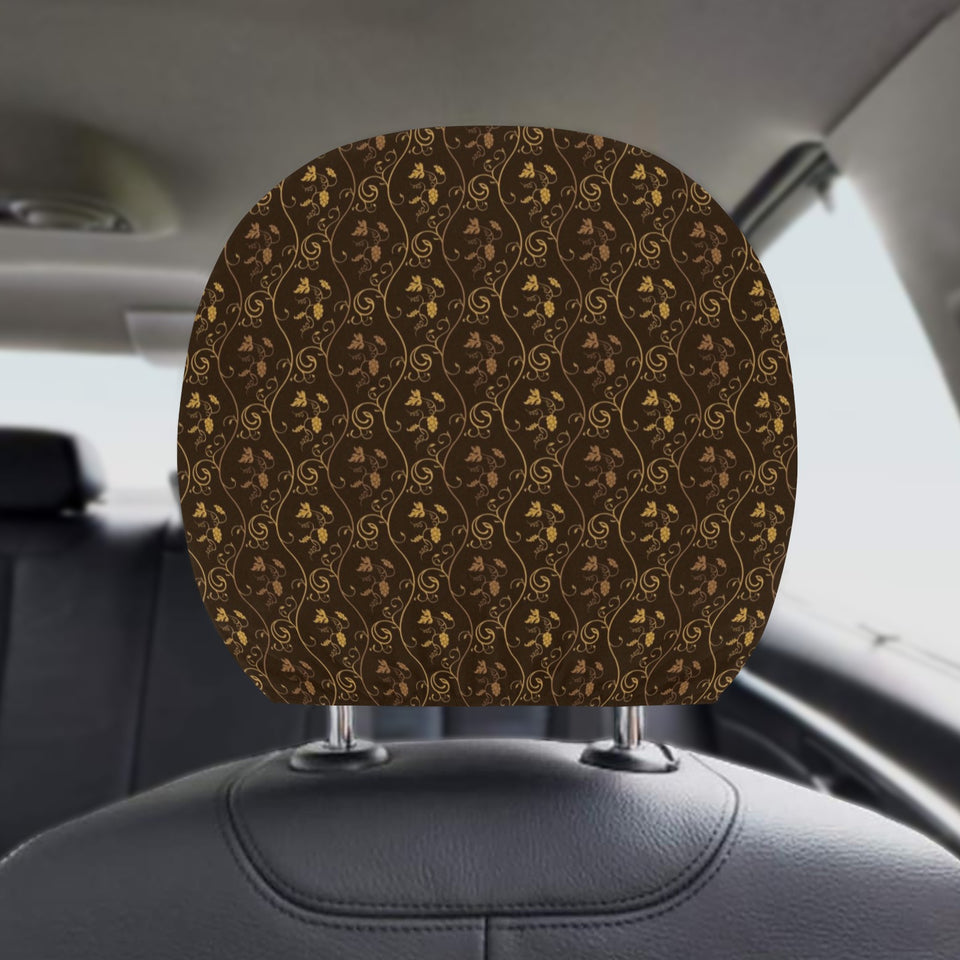 Gold Grape Pattern Car Headrest Cover