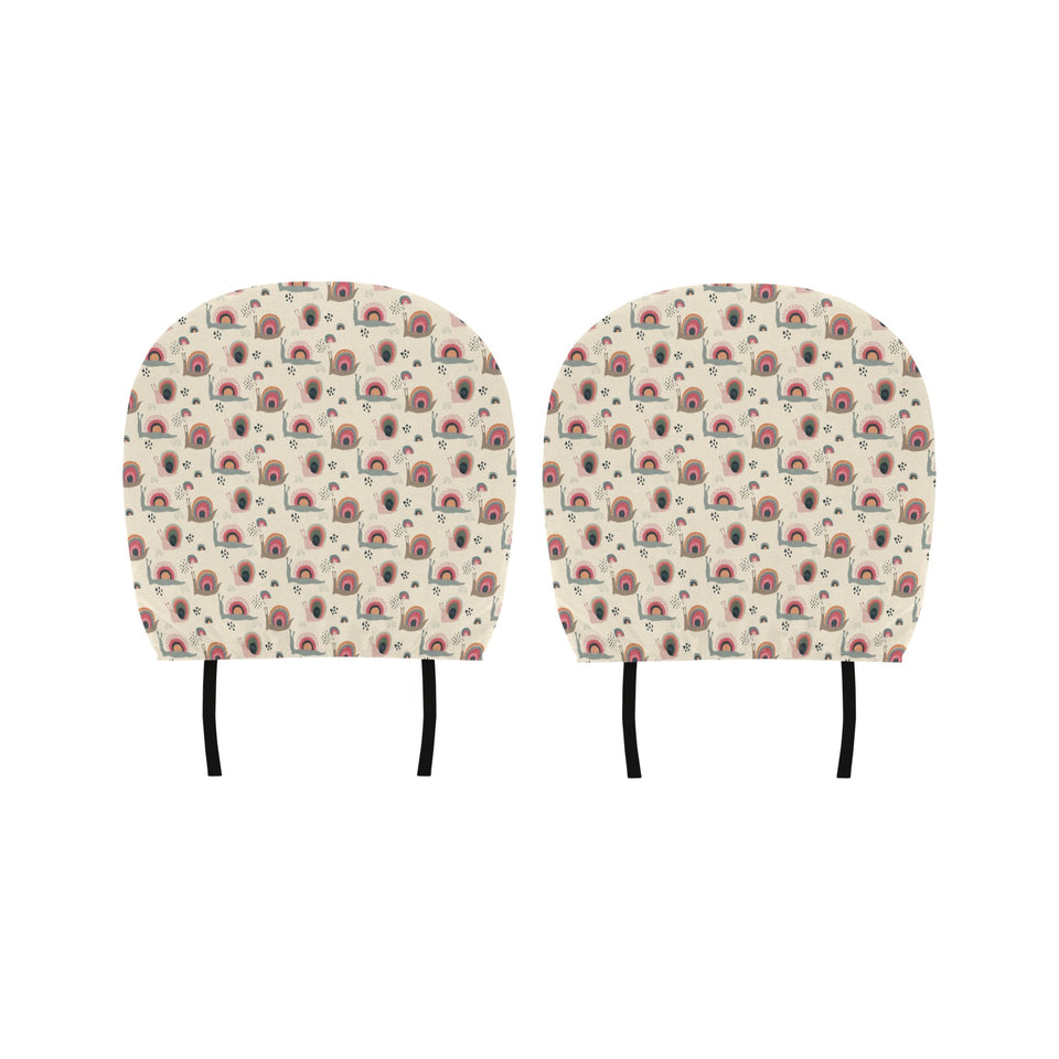 Snail Pattern Print Design 04 Car Headrest Cover