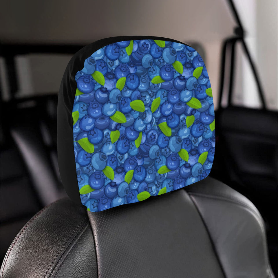 Blueberry Pattern Background Car Headrest Cover