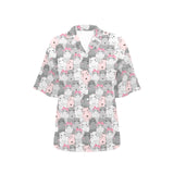 Hippopotamus Pattern Print Design 03 Women's All Over Print Hawaiian Shirt