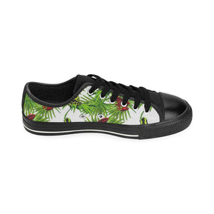 Green Red Frog Pattern Kids' Boys' Girls' Low Top Canvas Shoes Black