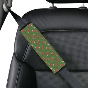 American Football Ball Pattern Green Background Car Seat Belt Cover