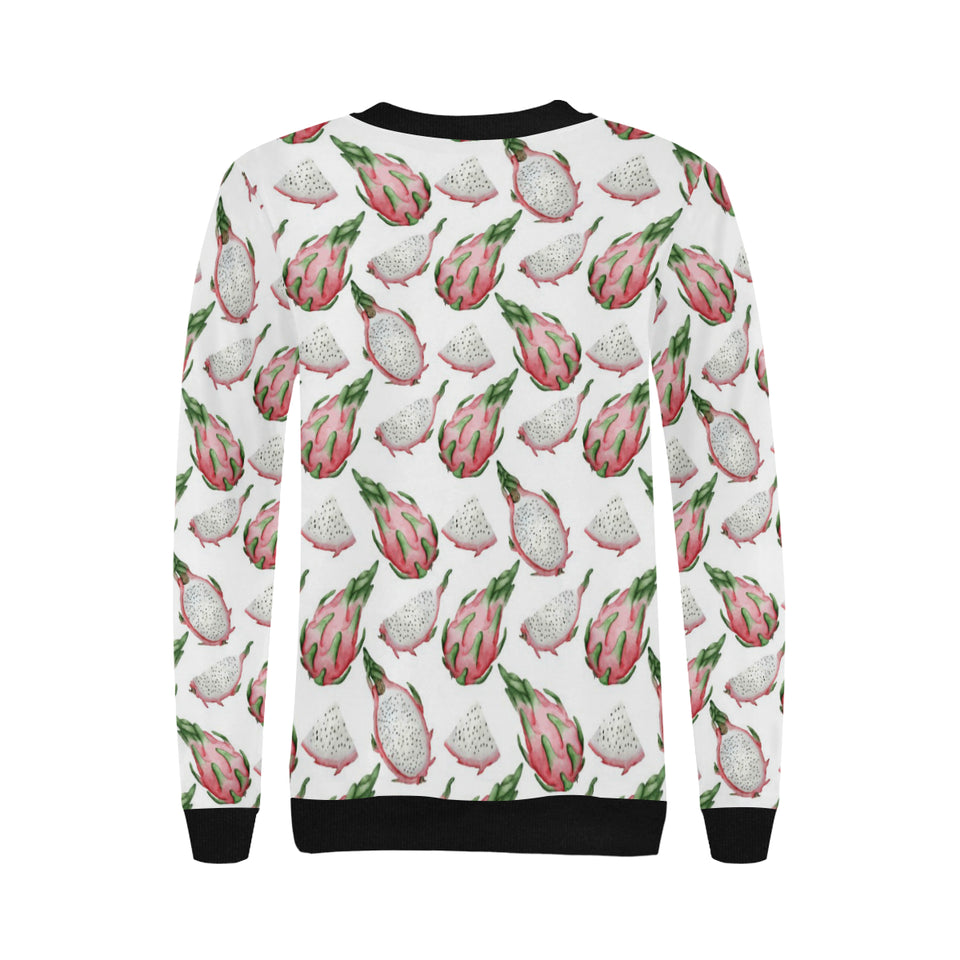 Dragon Fruit Pattern Women's Crew Neck Sweatshirt