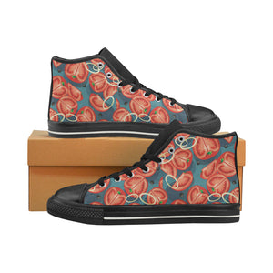 Tomato Pattern Background Men's High Top Canvas Shoes Black