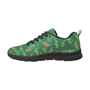 Green Peas Pattern Print Design 05 Women's Sneakers Black