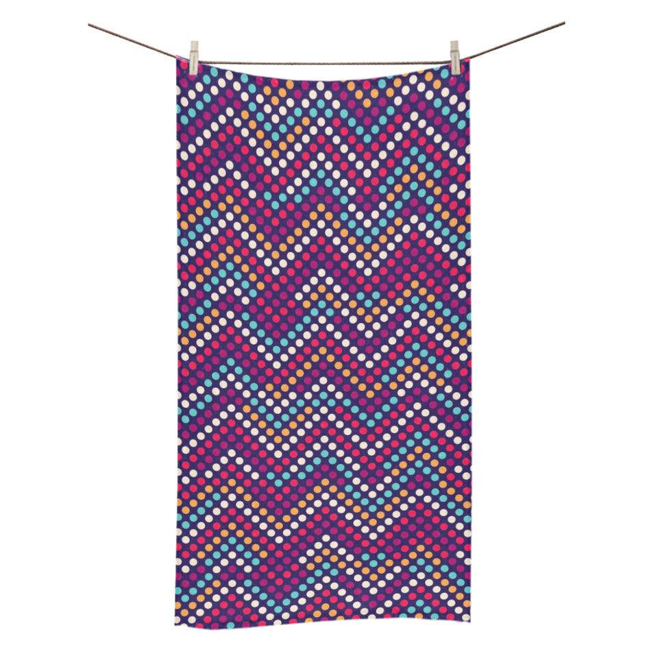 Zigzag Chevron Pokka Dot Aboriginal Pattern Bath Towel