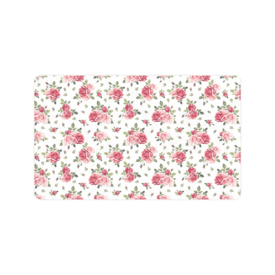 Rose Pattern Print Design 02 Doormat