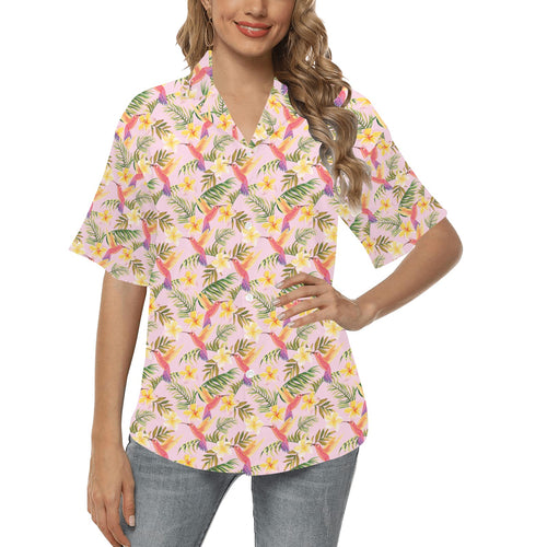 Hummingbird Pattern Print Design 03 Women's All Over Print Hawaiian Shirt