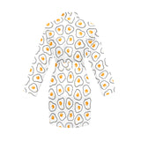 Fried Eggs Pattern Print Design 05 Women's Long Sleeve Belted Night Robe