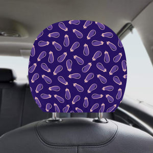 Eggplant Pattern Print Design 02 Car Headrest Cover