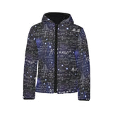 Math Pattern Print Design 02 Kids' Boys' Girls' Padded Hooded Jacket