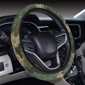 Green Camo Camouflage Honeycomb Pattern Car Steering Wheel Cover