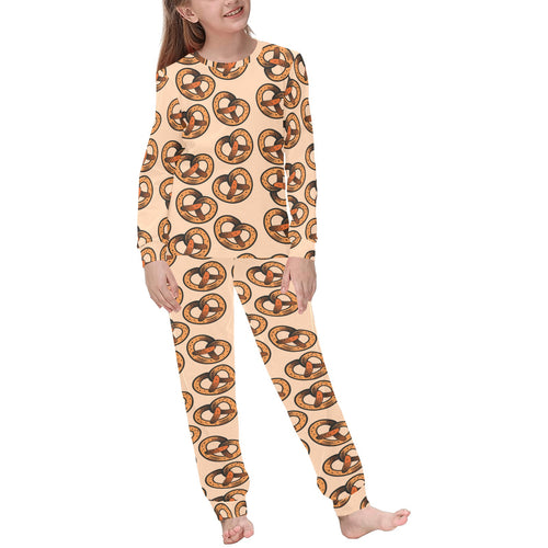 Pretzels Pattern Print Design 02 Kids' Boys' Girls' All Over Print Pajama Set