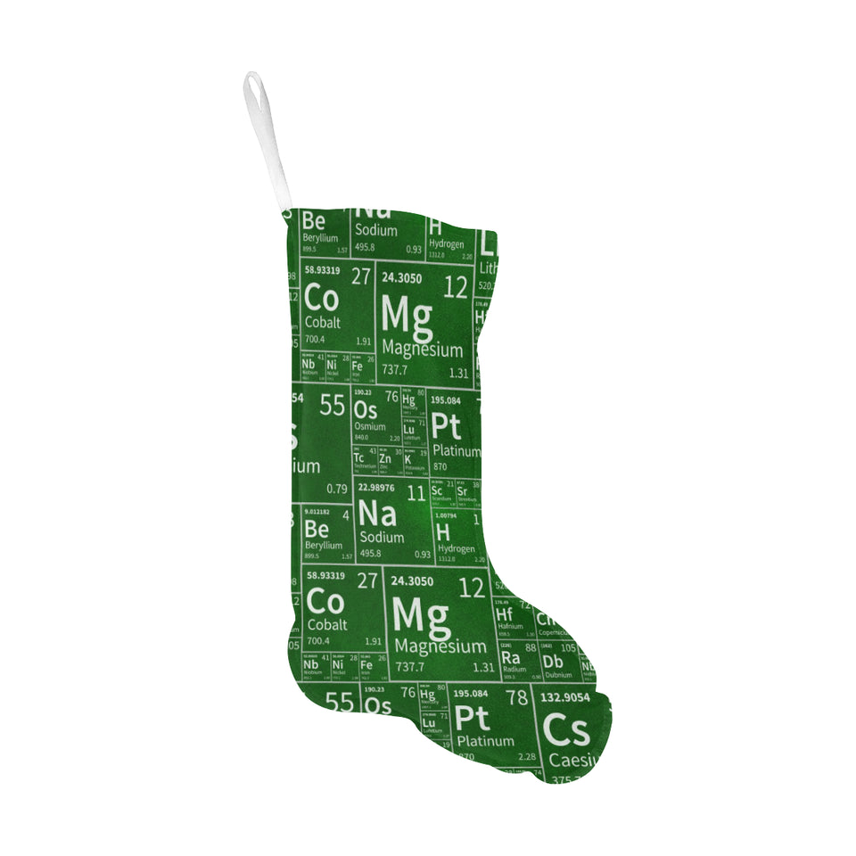 Chemistry Periodic Table Pattern Print Design 04 Christmas Stocking