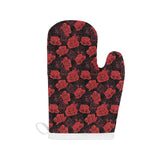 Rose Pattern Print Design 01 Heat Resistant Oven Mitts