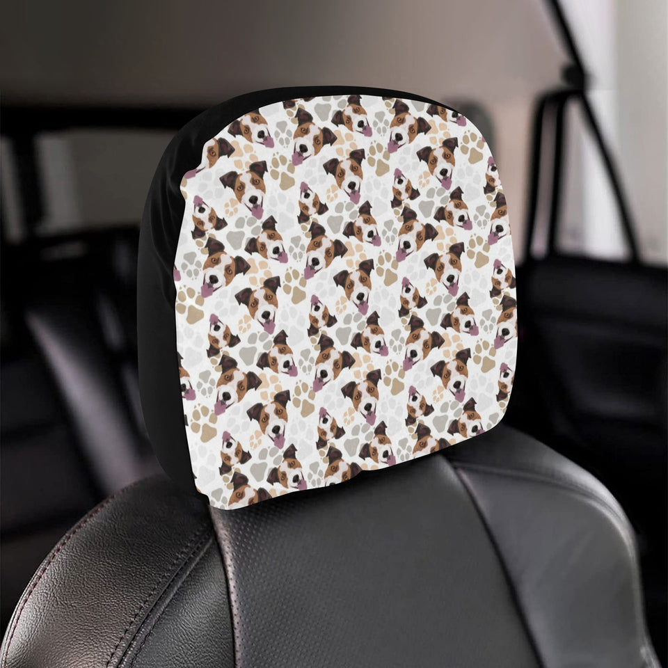 Jack Russel Pattern Print Design 05 Car Headrest Cover