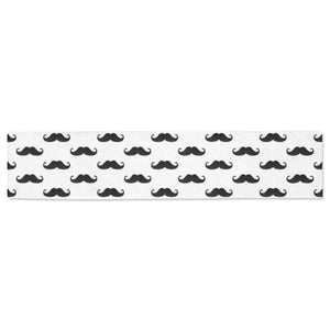 Mustache Beard Pattern Print Design 05 Table Runner