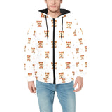 Yorkshire Terrier Pattern Print Design 03 Men's Padded Hooded Jacket(ModelH42)