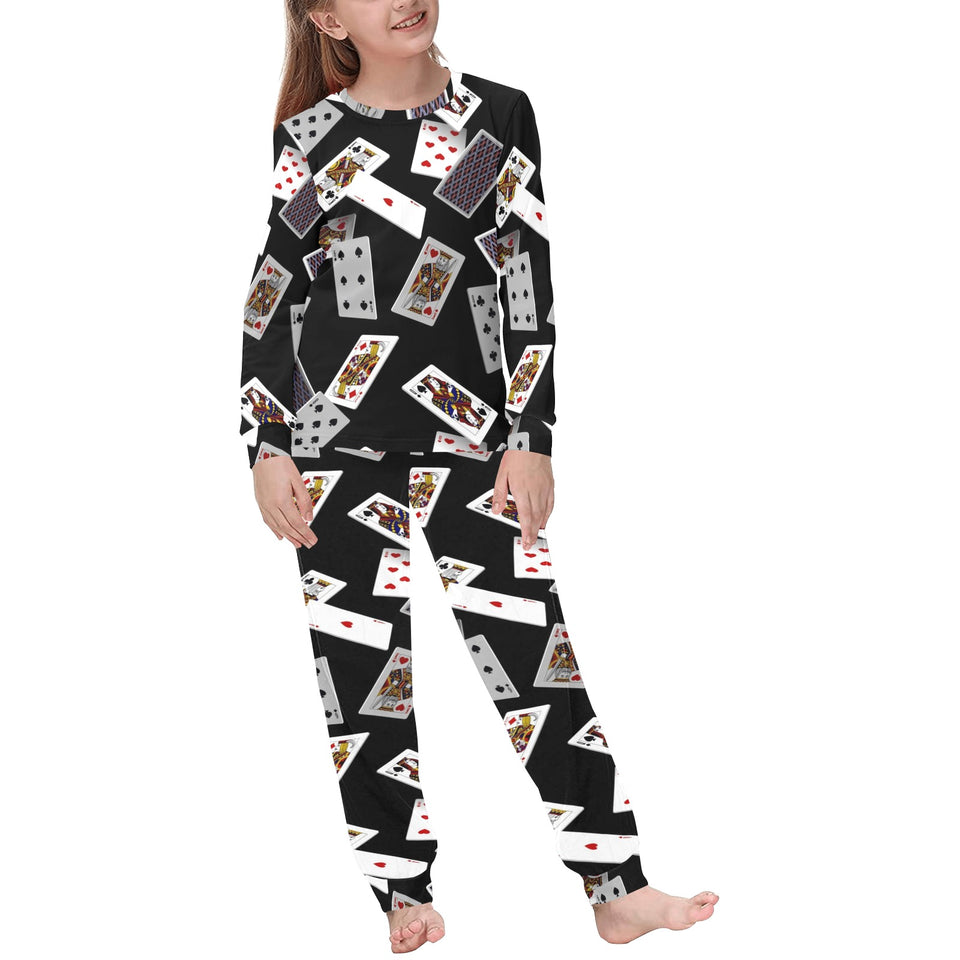 Casino Cards Suits Pattern Print Design 05 Kids' Boys' Girls' All Over Print Pajama Set