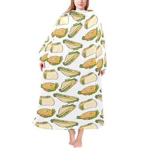 Sandwich Pattern Print Design 05 Blanket Robe with Sleeves