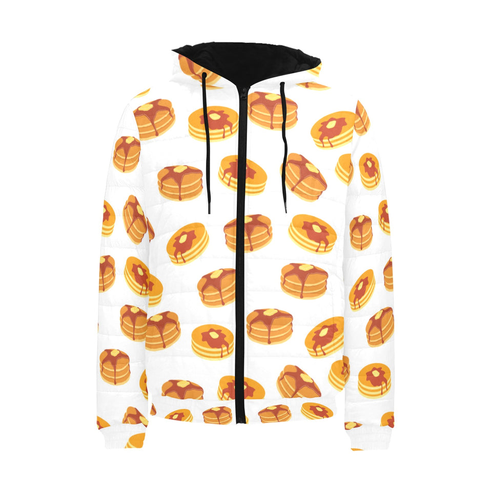 Pancake Pattern Print Design 04 Men's Padded Hooded Jacket(ModelH42)