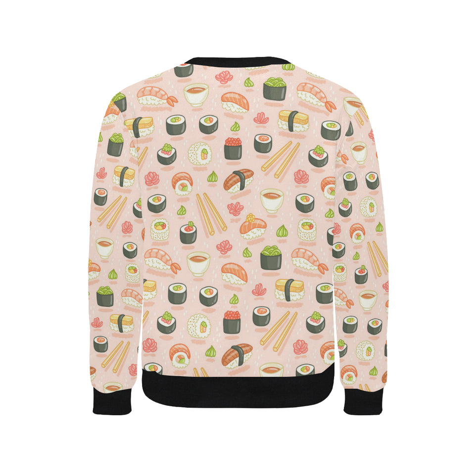 Sushi Pattern Background Men's Crew Neck Sweatshirt