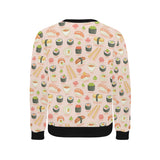 Sushi Pattern Background Men's Crew Neck Sweatshirt
