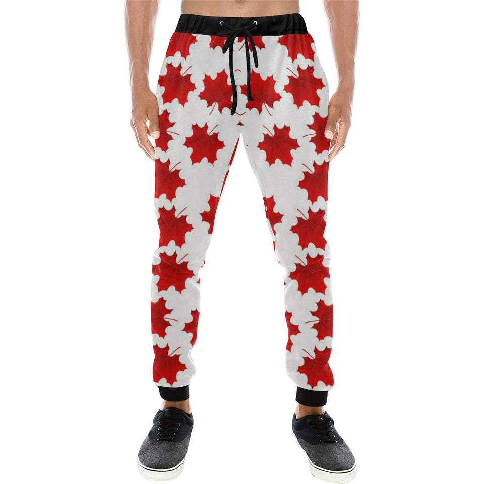 Red Maple Leaves Pattern Unisex Casual Sweatpants