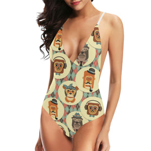 Monkey Pattern Women's One-Piece Swimsuit